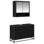 Juego de muebles de baño 2 pcs Roble Negro Madera contrachapada