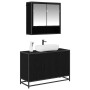 Juego de muebles de baño 2 pcs Roble Negro Madera contrachapada