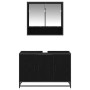 Juego de muebles de baño 2 pcs Roble Negro Madera contrachapada