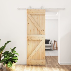 Schiebetür mit Beschlägen aus massivem Kiefernholz 70x210 cm von , Türen - Ref: Foro24-3203082, Preis: 179,64 €, Rabatt: %