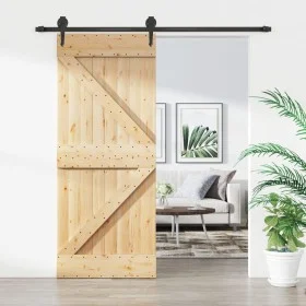 Schiebetür mit Beschlägen aus massivem Kiefernholz 85x210 cm von , Türen - Ref: Foro24-3203198, Preis: 170,82 €, Rabatt: %