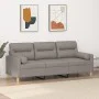 Sofá de 3 plazas con cojines tela gris taupe 180 cm de , Sofás - Ref: Foro24-3200836, Precio: 268,24 €, Descuento: %