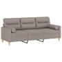 3-seater sofa with taupe gray fabric cushions, 180 cm by , Sofas - Ref: Foro24-3200836, Price: 272,50 €, Discount: %