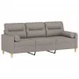Sofá de 3 plazas con cojines tela gris taupe 180 cm de , Sofás - Ref: Foro24-3200836, Precio: 268,24 €, Descuento: %