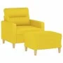 Armchair with light yellow fabric footstool 60 cm by , Sofas - Ref: Foro24-3201070, Price: 171,94 €, Discount: %