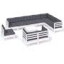 Gartenmöbel 11 Stk. und Kissen weißes massives Kiefernholz von , Gartensets - Ref: Foro24-3096786, Preis: 966,80 €, Rabatt: %