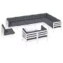 Gartenmöbel 11 Stk. und Kissen weißes massives Kiefernholz von , Gartensets - Ref: Foro24-3096786, Preis: 966,80 €, Rabatt: %