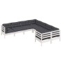 Muebles de jardín 8 pzas y cojines blanco madera maciza de pino de , Conjuntos de jardín - Ref: Foro24-3096972, Precio: 688,5...