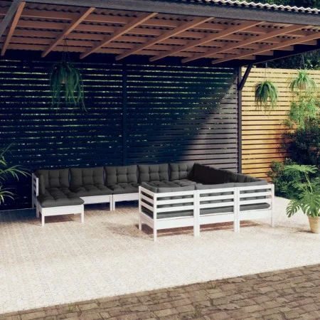 11 Stk. Gartenmöbel und Kissen aus weißem Kiefernholz von , Gartensets - Ref: Foro24-3097044, Preis: 933,37 €, Rabatt: %