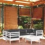 7 Stk. Gartenmöbel mit Kissen aus weißem Kiefernholz von , Gartensets - Ref: Foro24-3097302, Preis: 609,68 €, Rabatt: %