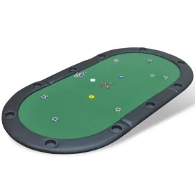Tablero de póker plegable para 10 jugadores verde de vidaXL, Mesas de juego y de póquer - Ref: Foro24-80135, Precio: 142,40 €...
