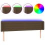 Dark brown fabric headboard with LED 203x16x78/88 cm by , Headboards and footboards - Ref: Foro24-3123401, Price: 81,29 €, Di...