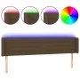 Dunkelbraunes Stoffkopfteil mit LED 203x16x78/88 cm von , Kopf- und Fußteile - Ref: Foro24-3123401, Preis: 74,83 €, Rabatt: %