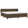 Box spring bed with dark brown fabric mattress 200x200 cm by , Beds and slatted bases - Ref: Foro24-3126352, Price: 600,89 €,...