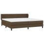 Cama box spring con colchón tela marrón oscuro 200x200 cm de , Camas y somieres - Ref: Foro24-3126352, Precio: 599,87 €