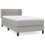 Box spring bed with light gray fabric mattress 80x200 cm by , Beds and slatted bases - Ref: Foro24-3126437, Price: 296,85 €, ...
