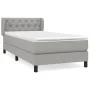 Box spring bed with light gray fabric mattress 80x200 cm by , Beds and slatted bases - Ref: Foro24-3126437, Price: 289,70 €, ...
