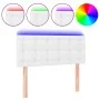Kopfteil mit LED, weißem Kunstleder, 80 x 5 x 78/88 cm von , Kopf- und Fußteile - Ref: Foro24-3121685, Preis: 48,07 €, Rabatt: %