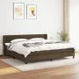 Cama box spring con colchón tela marrón oscuro 200x200 cm de , Camas y somieres - Ref: Foro24-3129820, Precio: 596,66 €, Desc...