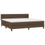 Box spring bed with dark brown fabric mattress 200x200 cm by , Beds and slatted bases - Ref: Foro24-3129820, Price: 607,23 €,...