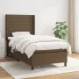 Box spring bed with dark brown fabric mattress 100x200 cm by , Beds and slatted bases - Ref: Foro24-3131492, Price: 364,46 €,...