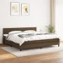 Cama box spring con colchón tela marrón oscuro 200x200 cm de , Camas y somieres - Ref: Foro24-3140164, Precio: 584,18 €, Desc...