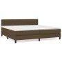 Box spring bed with dark brown fabric mattress 200x200 cm by , Beds and slatted bases - Ref: Foro24-3140164, Price: 585,02 €,...