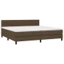 Box spring bed with dark brown fabric mattress 200x200 cm by , Beds and slatted bases - Ref: Foro24-3140164, Price: 585,02 €,...