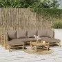 7-teiliges Gartenmöbel-Set aus Bambus und taupegraue Kissen von , Gartensets - Ref: Foro24-3155133, Preis: 665,56 €, Rabatt: %