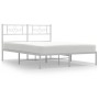 Bettgestell aus weißem Metall mit Kopfteil 140x200 cm von , Betten und Lattenroste - Ref: Foro24-355317, Preis: 101,91 €, Rab...