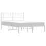 Bettgestell aus weißem Metall mit Kopfteil 140x200 cm von , Betten und Lattenroste - Ref: Foro24-355317, Preis: 101,91 €, Rab...