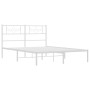 Bettgestell aus weißem Metall mit Kopfteil 140x200 cm von , Betten und Lattenroste - Ref: Foro24-355317, Preis: 101,91 €, Rab...
