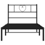 Estructura de cama con cabecero metal negro 100x200 cm de , Camas y somieres - Ref: Foro24-355458, Precio: 69,65 €, Descuento: %