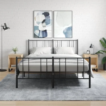Mesitas noche 2 uds madera ingeniería roble Sonoma 40x35x50 cm de , Mesitas de noche - Ref: Foro24-830739, Precio: 46,91 €, D...