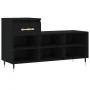 Shoe cabinet made of black plywood wood 102x36x60 cm by , Shoe racks and shoe organizers - Ref: Foro24-831357, Price: 47,00 €...