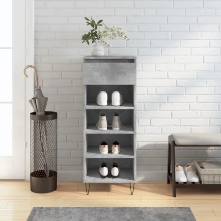 Plywood shoe cabinet in gray concrete wood 40x36x105 cm by , Shoe racks and shoe organizers - Ref: Foro24-831464, Price: 41,0...