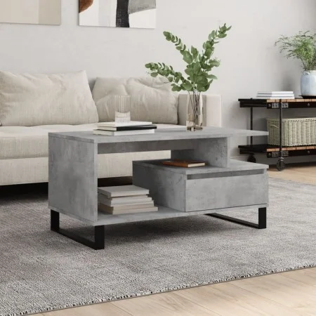Mesa de centro madera contrachapada gris hormigón 90x49x45 cm de , Mesas de centro - Ref: Foro24-831032, Precio: 73,12 €, Des...