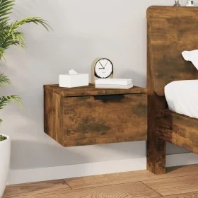 Wall-mounted bedside table in smoked oak color, 34x30x20 cm by , Lockers and storage cabinets - Ref: Foro24-817087, Price: 25...