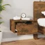 Wandnachttisch aus geräucherter Eiche 34x30x20 cm von , Schließfächer und Lagerschränke - Ref: Foro24-817087, Preis: 25,81 €,...