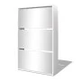 Shoe rack with 3 levels and white mirror 63x17x102.5 cm by vidaXL, Shoe racks and shoe organizers - Ref: Foro24-243048, Price...