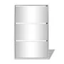 Shoe rack with 3 levels and white mirror 63x17x102.5 cm by vidaXL, Shoe racks and shoe organizers - Ref: Foro24-243048, Price...