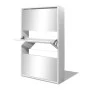 Shoe rack with 3 levels and white mirror 63x17x102.5 cm by vidaXL, Shoe racks and shoe organizers - Ref: Foro24-243048, Price...