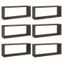 Estantes cúbicos de pared 6 uds madera roble marrón 60x15x23 cm de , Estantes y estanterías - Ref: Foro24-815932, Precio: 52,...
