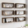 6 Stk. kubische Wandregale braunes Eichenholz 60x15x23 cm von , Regale und Regale - Ref: Foro24-815932, Preis: 52,56 €, Rabat...