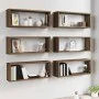 6 Stk. kubische Wandregale braunes Eichenholz 60x15x23 cm von , Regale und Regale - Ref: Foro24-815932, Preis: 52,14 €, Rabat...