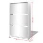 Shoe rack with 3 levels and white mirror 63x17x102.5 cm by vidaXL, Shoe racks and shoe organizers - Ref: Foro24-243048, Price...