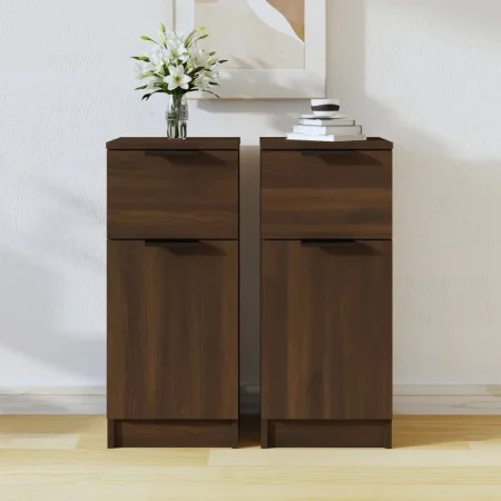 Sideboards 2 Stk. Sperrholz braune Eiche 30x30x70 cm von , Sideboards - Ref: Foro24-817005, Preis: 75,20 €, Rabatt: %
