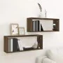 Kubische Wandregale 2 Stück braunes Eichenholz 60x15x23 cm von , Regale und Regale - Ref: Foro24-815930, Preis: 25,98 €, Raba...