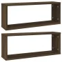Kubische Wandregale 2 Stück braunes Eichenholz 60x15x23 cm von , Regale und Regale - Ref: Foro24-815930, Preis: 25,98 €, Raba...