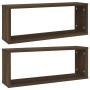 Kubische Wandregale 2 Stück braunes Eichenholz 60x15x23 cm von , Regale und Regale - Ref: Foro24-815930, Preis: 25,20 €, Raba...